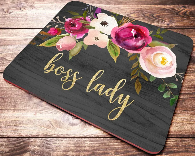 Boss Lady Mouse Pad, Boss Day Gift, Desk Accessories, Boss Lady Gift, Office  Decor for Women, Boss Gift, Floral Mouse Pad, Desk Gifts 