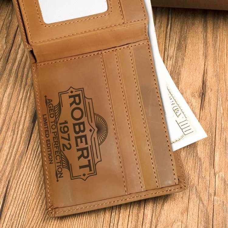Personalized Engraved Leather Wallet