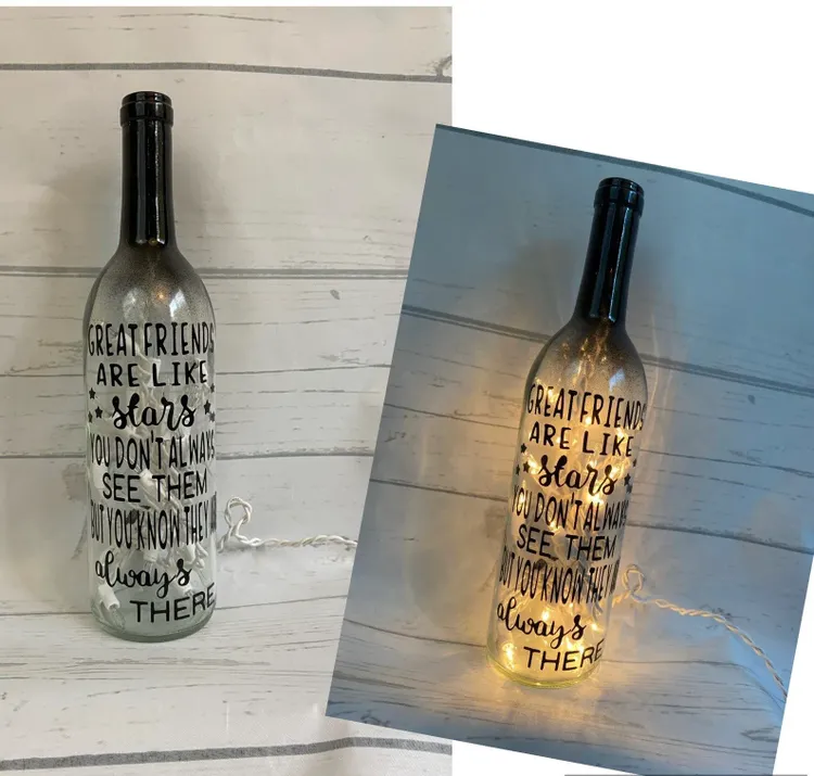 Lighted Wine Bottle
