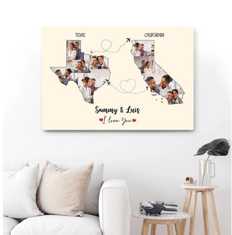 Custom Photo and Location Canvas Anniversary Present