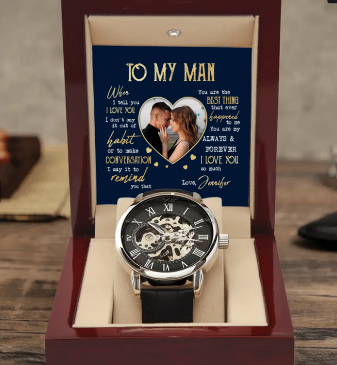One Year Anniversary Personalized Upload Photo Watch