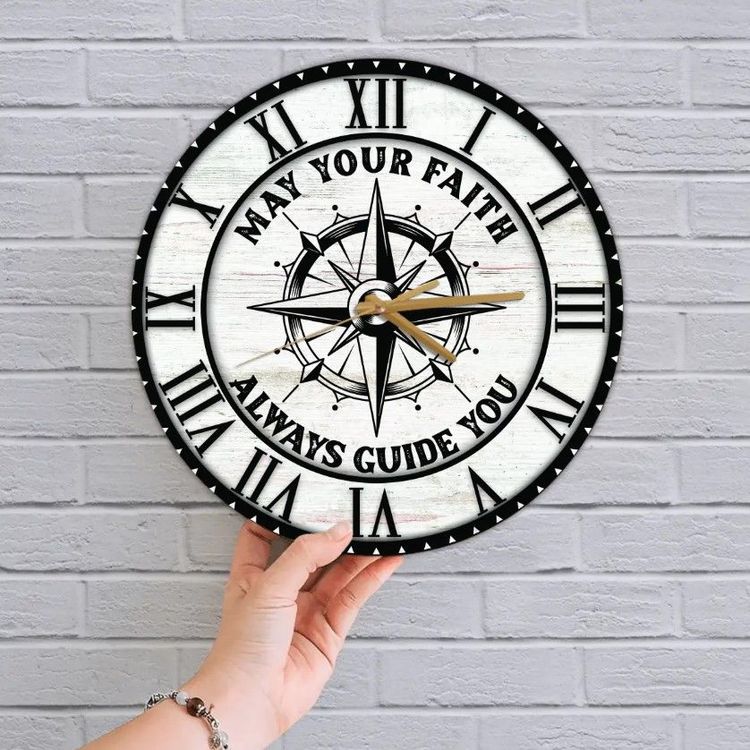 Faith Always Guide You Wall Clock
