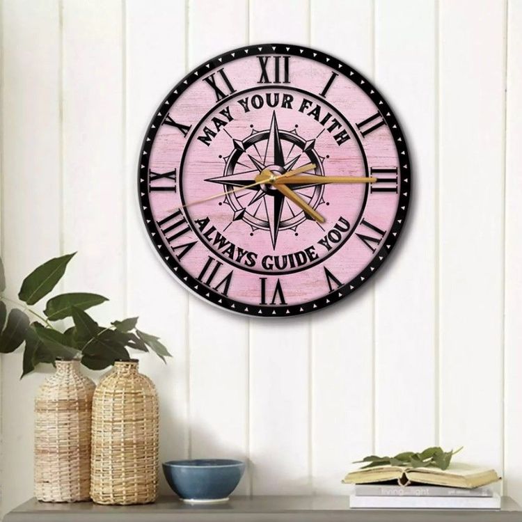 Faith Always Guide You Wall Clock