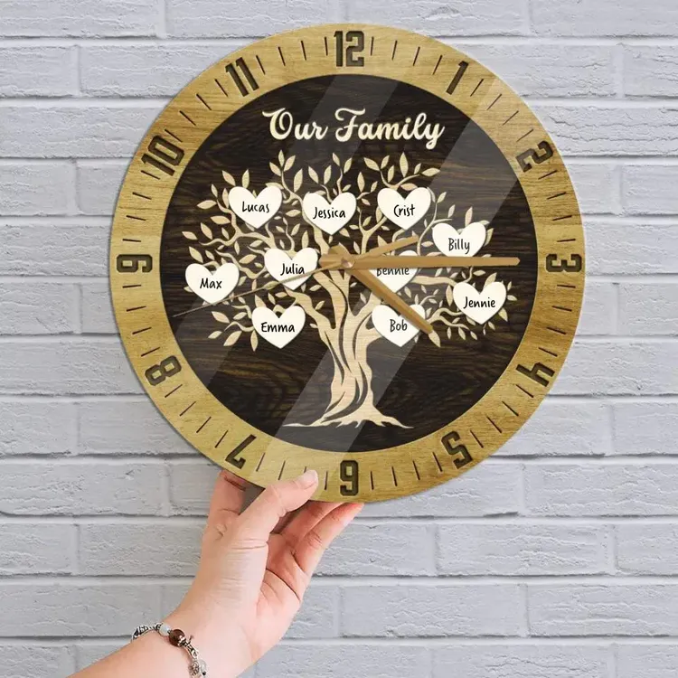 Our Family Custom Number of Member Clock