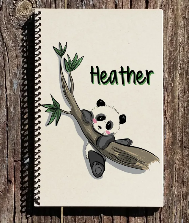 Panda Personalized Spiral Notebook