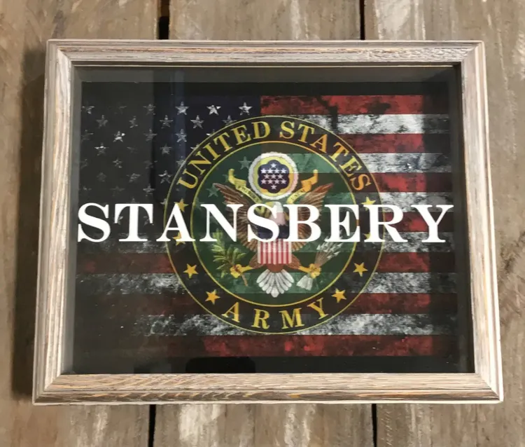 Personalized Army Shadow Box