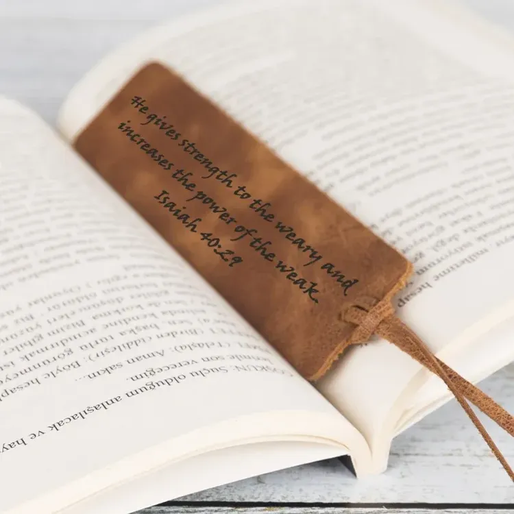 Personalized Bookmark Leather