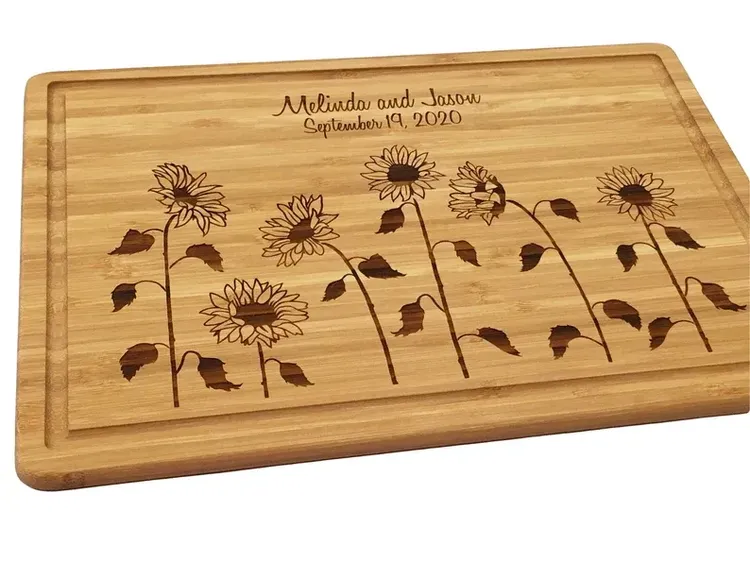 Sunflower Cutting Board, Laser engraved wood, Flower Cutting Board, Summer  Decor, Gift for sunflower lover