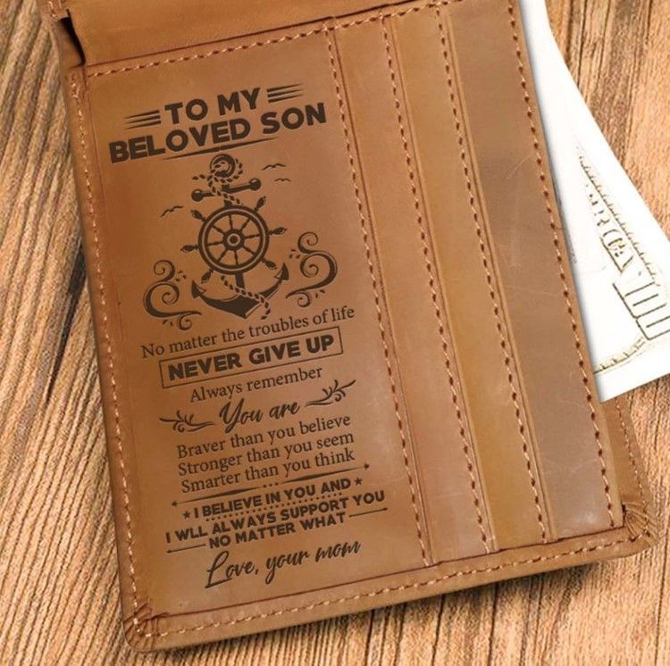 Inspirational Gifts For Son From Mom, To My Son Engraved Wallet