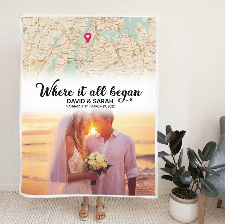 Personalized Fleece Blanket For 5th Anniversary