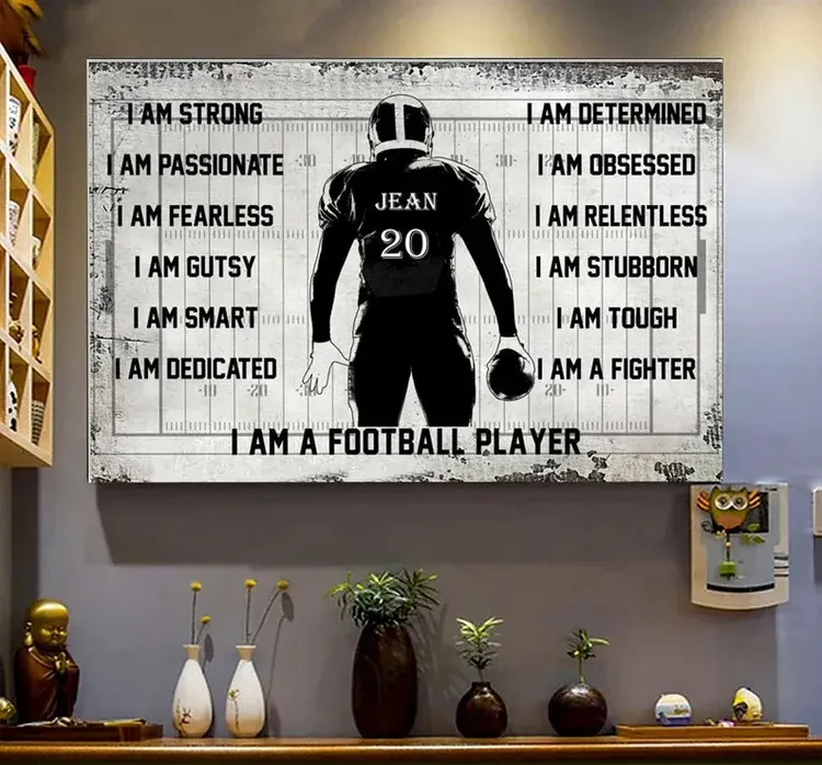 Personalized Football Canvas Poster