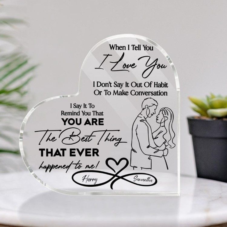 Personalized Heart Acrylic Plaque For Him
