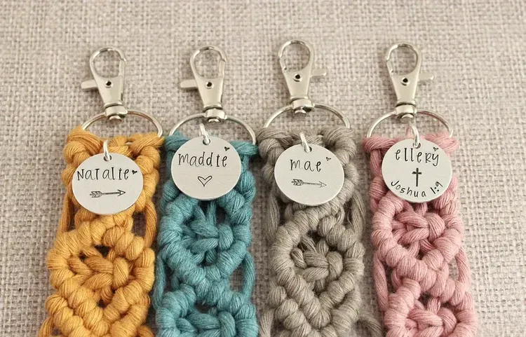 Personalized Macramé Keychain