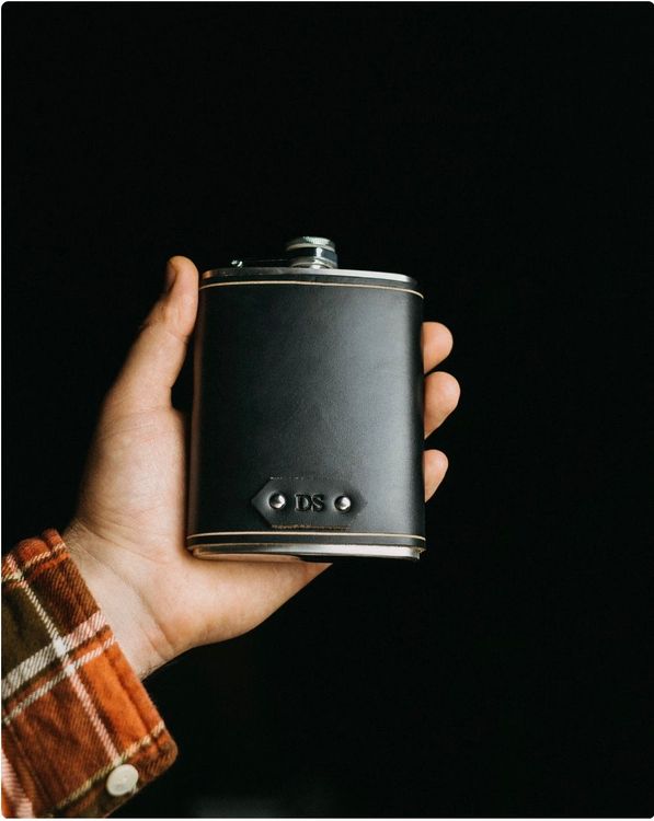 Personalized Leather Flask
