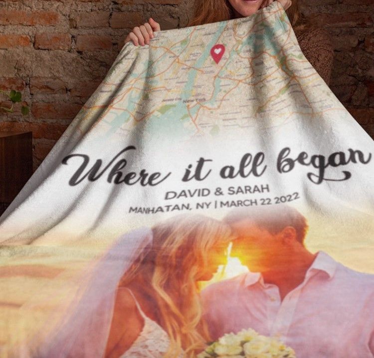 Personalized Fleece Blanket For 5th Anniversary