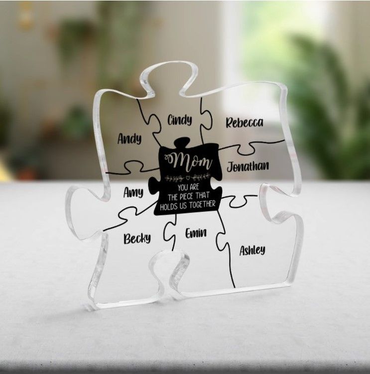 Engraved Acrylic Block Puzzle Mom Present, Birthday Gifts For Mom