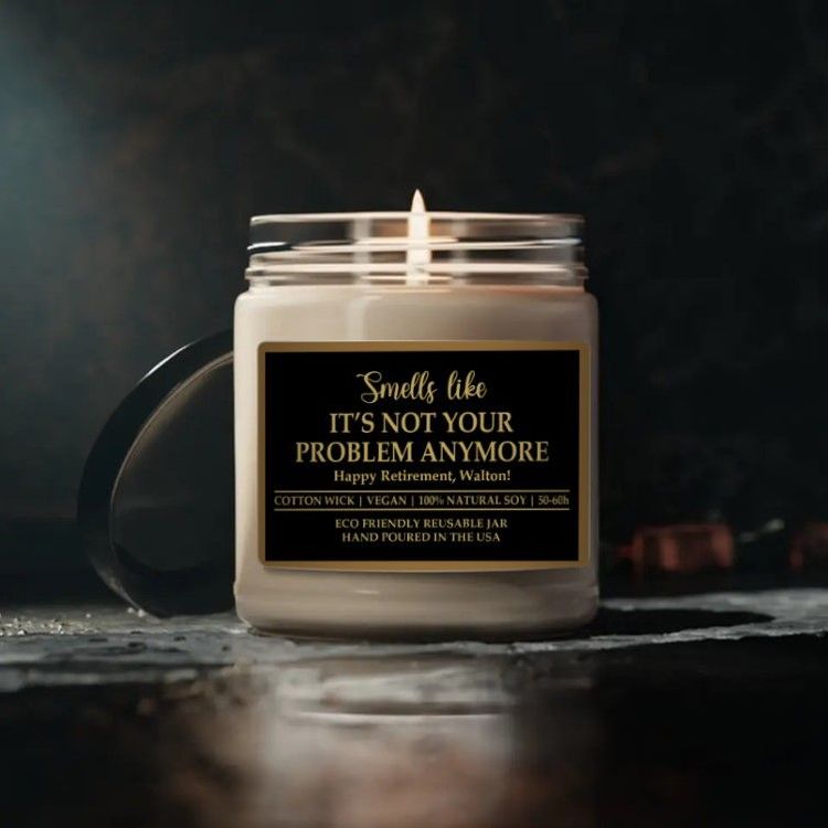 Personalized Soy Scented Candle For Retired Dad