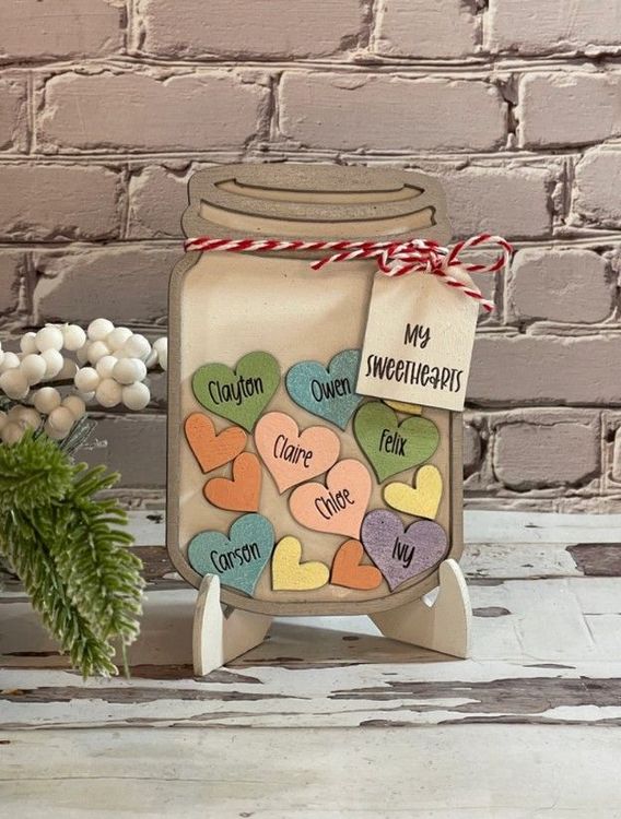 Valentine Personalized Jar of Hearts