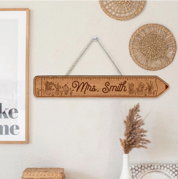Personalized Wooden Pencil Sign For Teacher
