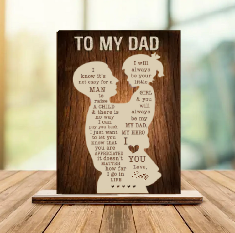 To My Dad Personalized Wooden Sign