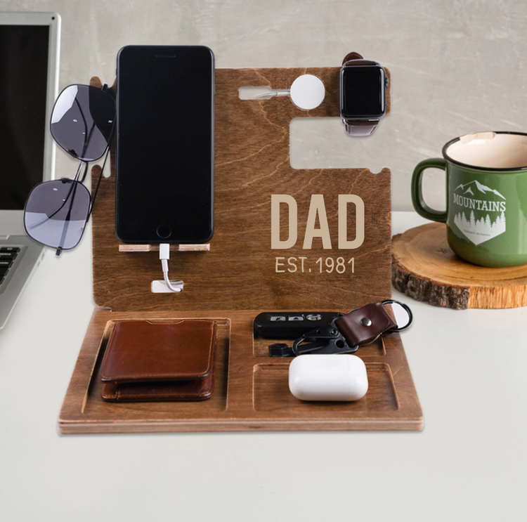 Personalized Wooden Docking Station