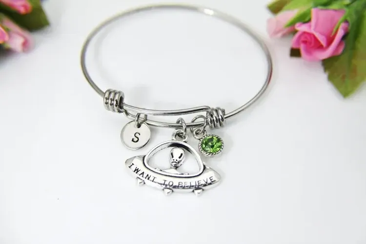 Silver Spaceship Charm Bracelet