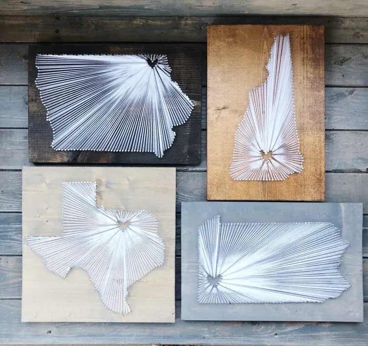 State String Art Sign