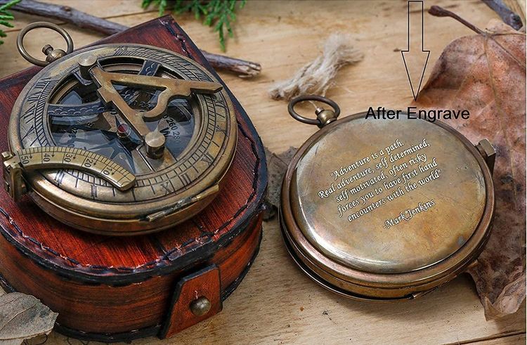 Sundial Engraved Compass
