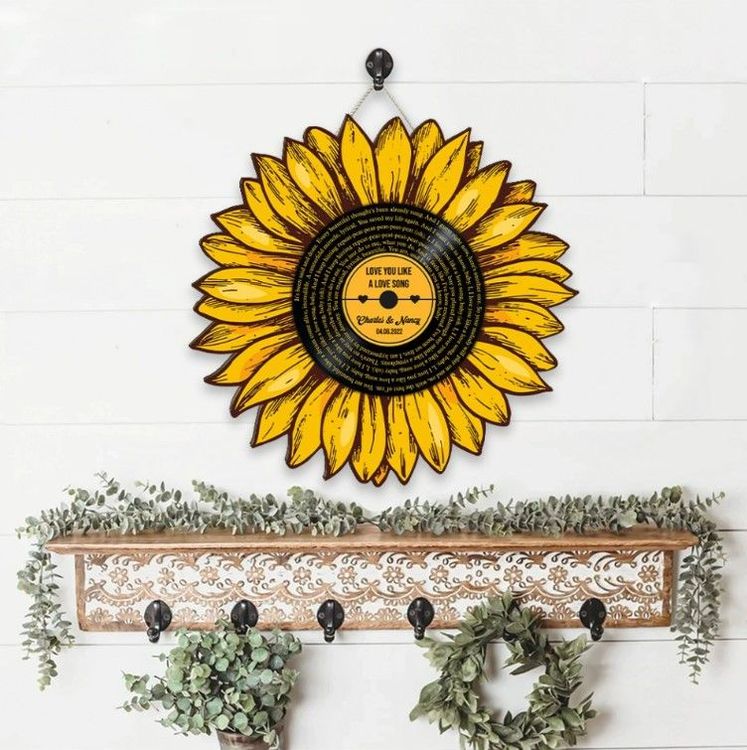 Sunflower Wooden Sign Valentine Gift