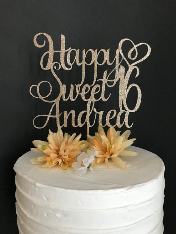 Sweet 16 Cake Topper