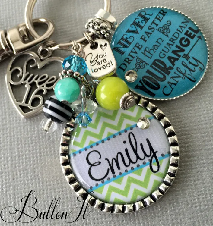 Sweet 16 Gift for Girls, New Driver, Personalized Keychain for