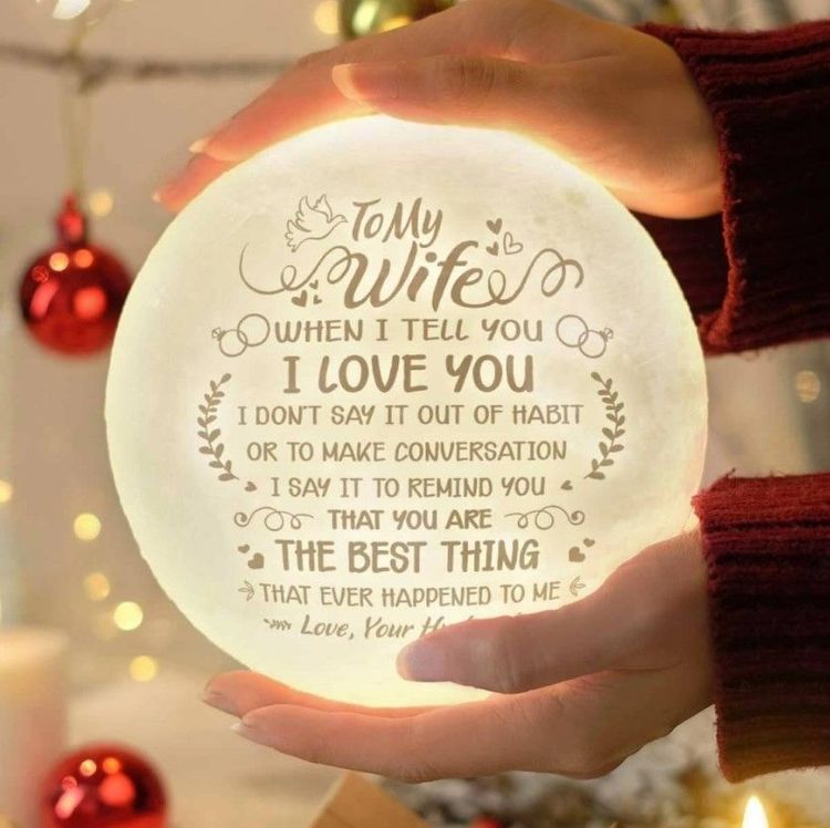To My Wife Moon Lamp