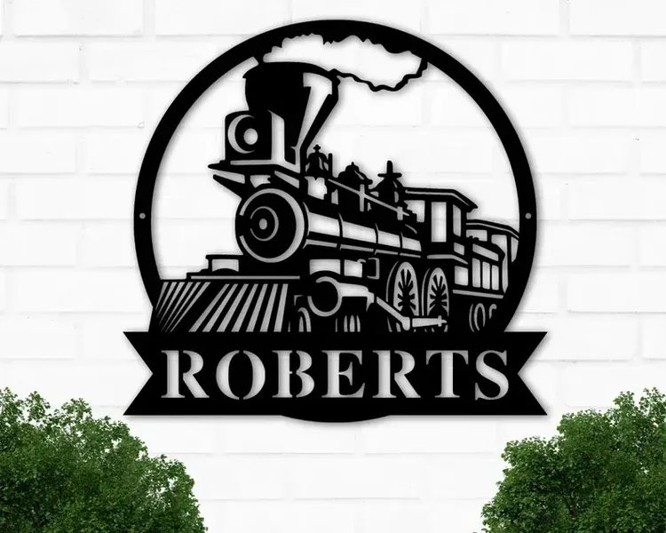 Train Metal Sign