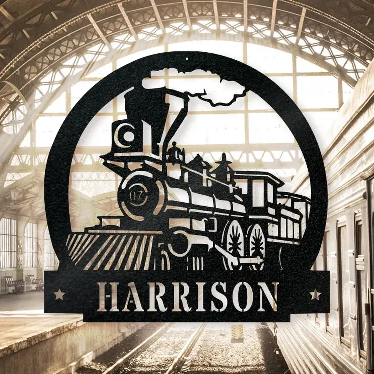 Train Metal Sign