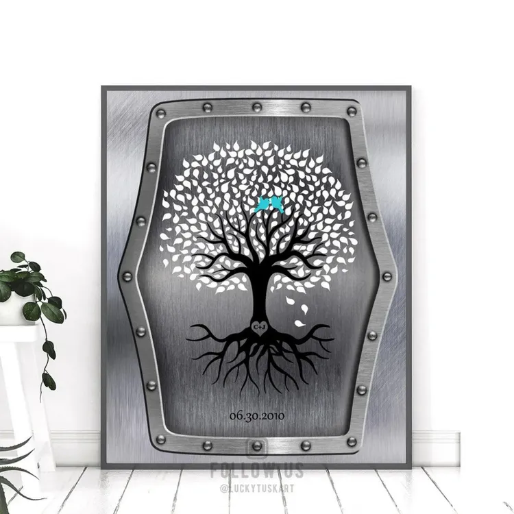 Tree Faux Steel Background