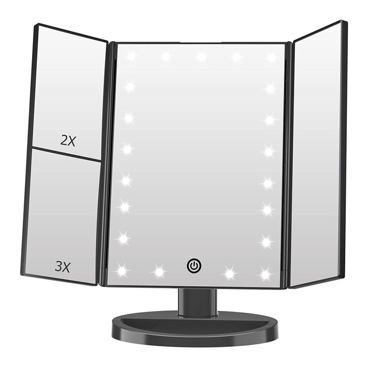 Trifold Led Lighted Makeup Mirror