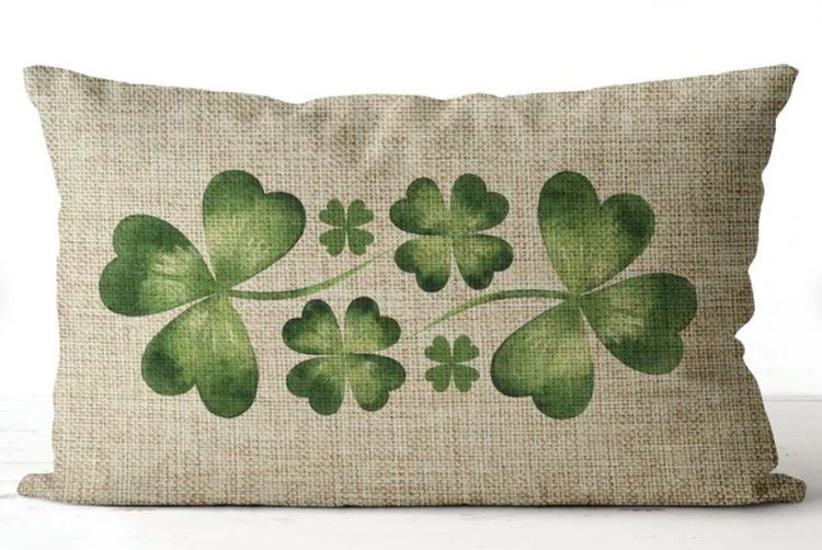 Yakuyir St Patricks Day Throw Pillow Covers 18x18 Set of 4 Linen Spring  Green Irish Shamrock Clover Lucky Home Decor Happy St Patrick''s Holiday