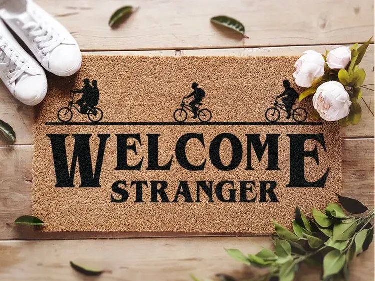 Welcome Stranger Funny Door Mat