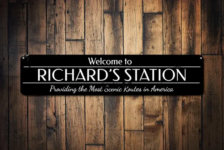 Welcome Train Station Sign