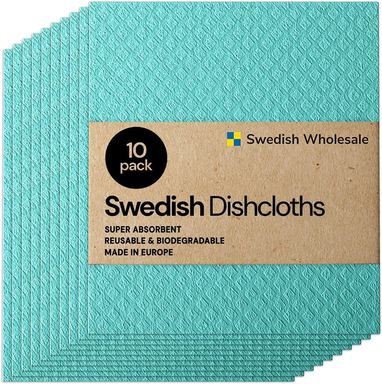 Swedish Dishcloth - 12 Pack Botanical Prints - Eco Sponge Cloth - Biod