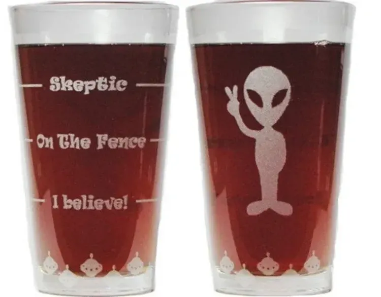 Dragon Glassware Alien Drinking Glasses - Unique Double Wall  Grey Alien Inspired Design from Area 51 - Novelty Gift for Outer Space  Enthusiasts - Fun and Stylish Tumblers, Set of