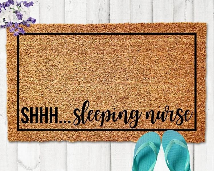 Sleeping Nurse Doormat