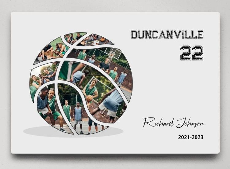 Basketball Photo Collage Canvas For Participant