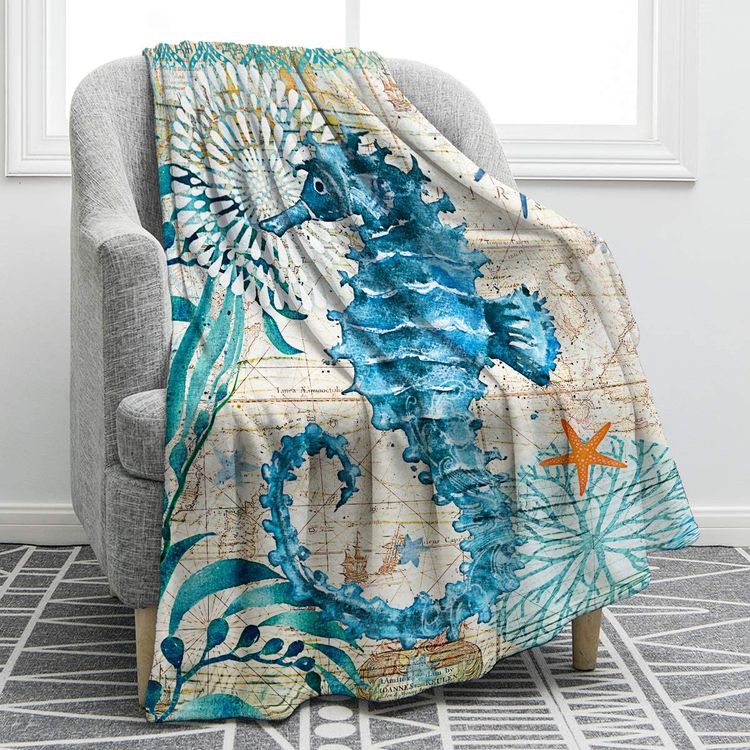 Sea Horse Throw Blanket