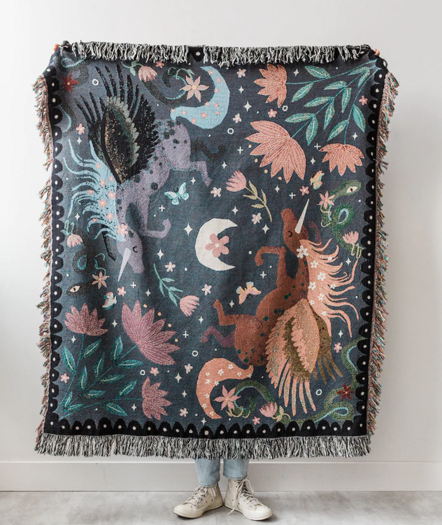 Unicorn Night Throw Blanket
