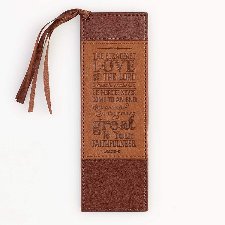 Brown Faux Leather Bookmark
