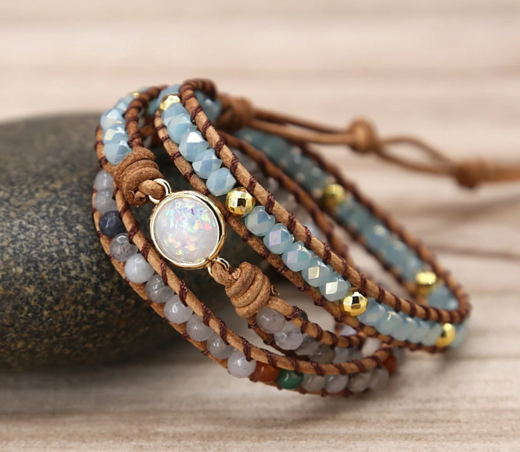 Opal Stone Bead Meditation Bracelet