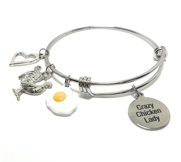 Crazy Chicken Lady Charm Bracelet