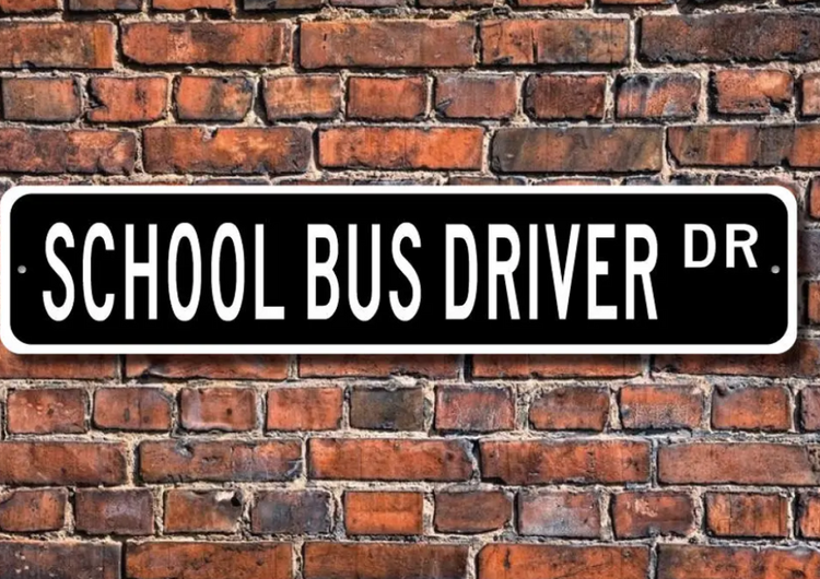 Custom School Bus Metal Wall Art Personalized Bus Driver Name