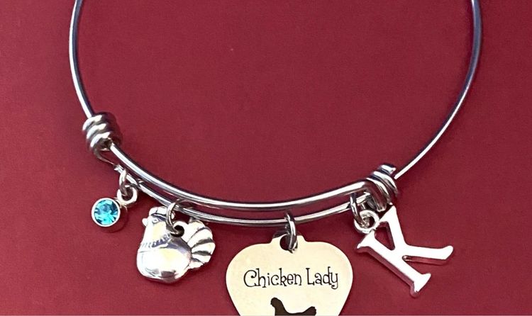 Personalized Chicken Lady Bangle